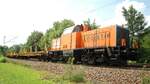 214 009-3 von BBL Logistik  92 80 1214 009-3 D-BBL mit leerem Gleistransportzug f�r den Stuttgart 21 Tunnel in Ulm am 20.06.2009.
