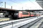 103 147-5 mit ÖBB EC  Mozart  in Ulm am 15.02.1999.