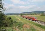 425 526-1 als RB 38627 Bensheim - Worms kurz vor dem Halt Heddesheim/Hirschberg.