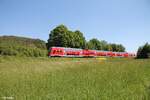 445 054-0 als RE55 RE 4618 Bamberg - Frankfurt/Main bei Himmelstadt.