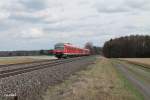 610 014 und 516 als RE 3690 Regensburg - Hof bei Oberteich.