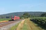 612 584-3 als umgeleiteter Franken-Sachsen-Express IRE 3082 Dresden - Nrnberg bei Oberteich.