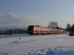 612 079 + 088 fahren mit einem RE Ulm in Kempten ein.