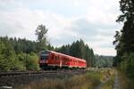 612 158 als RE31 3598 Regensburg - Hof zwischen Reuth und Wiesau.