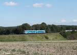 628 424 Bahnland Bayern durchfährt Pechbrunn auf dem Weg nach Hof.