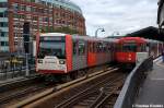 U-Bahn Hamburg/222197/dt3-e-835-1-u-bahn-hamburg-als-u3 DT3-E 835-1 U-Bahn Hamburg als U3 von Wandsbek-Gartenstadt nach Schlump/Barmbek in Baumwall. 13.09.2012