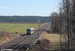 VT650 721 als ag84675 Marktredwitz - Bad Steben kurz vor Marktleuthen.