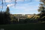 Eine Agils auf dem Weg nach Bayreuth bei Neusorg und überquert das Fichtelnaab Viadukt .