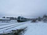 223 066 erreicht Wiesau/Oberpfalz mit ALX37976 nach Hof .