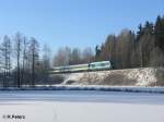 223 064 zieht bei Oberteich den ALX37972 nach Hof.