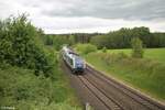 223 081 mit dem ALX RE2 798 Hof - München bei Oberteich.