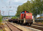   Die 294 866-9 (98 80 3294 866-9 D-DB) eine remotorisierte V 90 der DB Cargo kommt am 22.06.2019 mit einem leeren Coilzug aus Ferndorf und erreicht bald den Gbf Kreuztal.