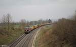 232 223 mit dem Bauz-G 56108 München Riem nach Hof bei Unterthölau.