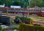 Die DE 730 der Dortmunder Eisenbahn GmbH (98 80 0262 002-5 D-DE), ex Krupp Stahl AG (Werk Bochum) KS-WB 631, eine MaK G 761 C, am 31.05.2022 bei Dortmund.