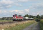 232 182 und 132 109 ziehen ein Kesselzug aus Sand Hafen nach Bitterfeld bei Oberteich.