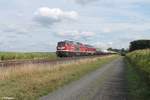 232 182 und 132 109 ziehen ein Kesselzug aus Sand Hafen nach Bitterfeld bei Oberteich.