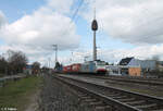 186 502-1 mit einem Containerzug in Nürnberg Hohe Marter.