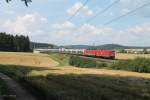 602 und 705 ziehen den Zementzug Rüdersdorf bei Berlin - Regensburg Hafen bei Dettenhofen.