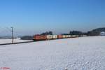 705 alis 155 196 zieht ein Containerzug von Regensburg nach Magdeburg bei Seubersdorf.