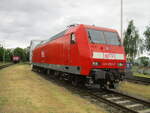 MEG 145 052 im stromlosen Werkbahnhof Rüdersdorf am 13.Juni 2021.