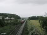 MEG 315 und 318 mit dem Zementzug nach Regensburg Ost bei Richt.