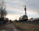 X4E 860 mit Containerzug in Nürnberg Hohe Marta. 02.02.24