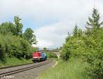 204 354 + 204 010 mit dem  Hauerkessel  nach Weiden West kurz vor Wiesau/Oberpfalz. 29.05.22