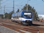 Der VT730 bog,am 26.März 2016,von Templin kommend,in Löwenberg auf die Hauptstrecke Rostock-Berlin.
