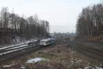 Der Oberpfalzbahn  Agilis  VT650 703 auf dem Weg nach Hof als OPB 20874 beim verlassen von Marktredwitz.