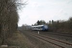 Nachschuss auf 622 409 als OPB 79731 Marktredwitz - Regensburg kurz vor Wiesau/Oberpfalz bei Schönfeld.