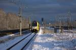 ODEG/394040/et-445106-445-106-8-odeg-- ET 445.106 (445 106-8) ODEG - Ostdeutsche Eisenbahn GmbH als RE4 (RE 79518) von Ludwigsfelde nach Rathenow, bei der Einfahrt in Elstal. 26.12.2014