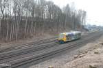 VT650.65  Wald-Solar-Heim Eberswalde  verlässt Marktredwitz als Ersatz für die OberpfalzBahn nach Cheb. 16.03.15