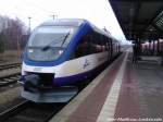 OLA VT 0007 mit Ziel Ückermünde Stadthafen im Bahnhof Bützow am 13.4.13