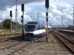 OLA VT 0006 aus Neustrelitz Hbf bei der Einfahrt in Stralsund Hbf am 13.8.13