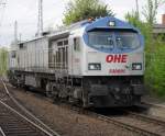 OHE-Tiger 330091 war endlich am 04.05.10 im Bahnhof Rostock-Bramow zu Gast.