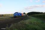 204 012-4 + 036 mit Containerzug Wiesau-Hof bei Oberteich.