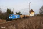 145 030-7 mit Holzzug bei Frankfurt/Oder Nuhnen.