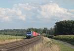 246 049 der Press mit dem SETG Wiesau Containerzug Wiesau - Hof - Hamburg bei Oberteich.