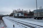 Nachschuss auf 248 001 die den ersten Teil des Containerzuges raus zieht.