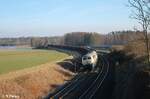 Doppeltraktion aus 218 489 + 218 446 mit einem 40 Eaos Wagen Zug von Passau nach Gotha bei Oberteich in Richtung Hof.