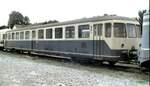 Anh�nger 815 des Akku-Triebwagens 515 bei der Regentalbahn (RBG) in Lam am 08.09.1997.