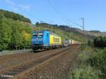 185 518-8 zieht ein Containerzug durch Gambach.27.09.08