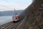 407 als SE25019 Neuwied - Frankfurt/Main beim Loreley Betriebsbahnhof.