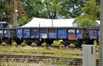 Offener Güterwagen (wohl für Abraumtransporte, kürzere Version) VTG 37 RIV 80 D-VTGCH 5336 246-3 Lamos in Lindau-Insel am 12.08.2023.