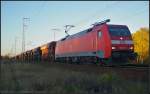 DB Schenker 152 161 mit Sch�ttgut am 24.10.2013 in der Berliner Wuhlheide
