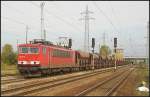 DB Schenker 155 211-6 mit Facns-Wagenzug Richtung Genshagener Heide (gesehen Berlin Sch�nefeld Flughafen 06.10.2010)