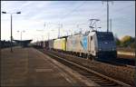 Rurtalbahn Cargo 119 003 / 185 622-8 mit Container in Berlin-Sch�nefeld, 02.11.2014
<br><br>
Die Lok war von 2009 bis 2012 bei der norwegischen Firma CargoNet im Einsatz, daher noch deren Nummer auf der Front. Kalt lief die ES 64 F4-206 / 189 206-6 hinter der Zuglok mit, die ebenfalls bei der Rurtalbahn Cargo im Einsatz ist (NVR-Nummer 91 76 0119 003-1 N-Rpool)