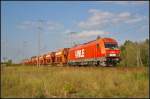Die 223 056-3 der Westf�lische Landes-Eisenbahn GmbH (WLE) war mit Selbstentladewagen des Unternehmens Westkalk unterwegs (NVR-Nummer 92 80 1223 056-3 D-WLE)