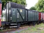 Güterzugbegleitpackwagen Pwg14 im Eisenbahnmuseum Vienenburg am Harz, am 19.06.2014.