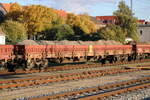 Guterwagen/716630/beladener-riv-d-db-res-x-6791-am-nachmittag beladener RIV-D-DB Res-x 679.1 am Nachmittag des 22.10.2020 im Rostocker Hbf.
